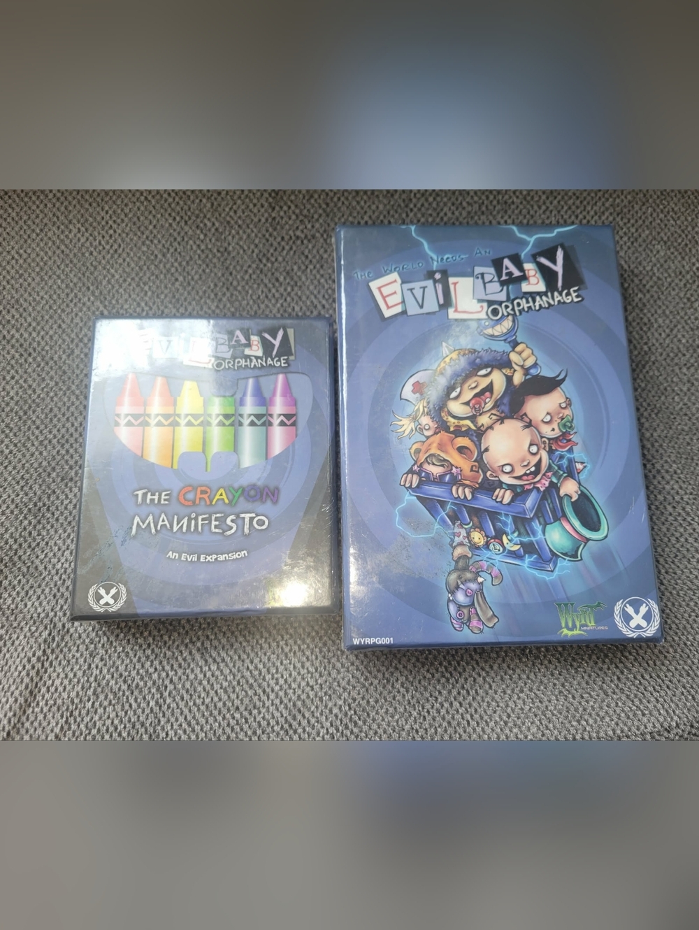 Evil Baby Orphanage Board Game + The Crayon Manifesto Expansion - Blue Artwork